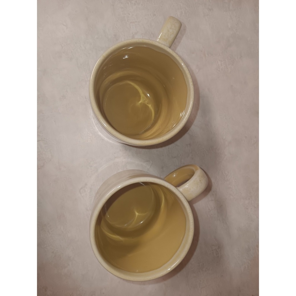 Vtg Tan Drip Glaze Coffee Cups Japan Stackable Ceramic Retro Style Kitchen Decor - Picture 5 of 8